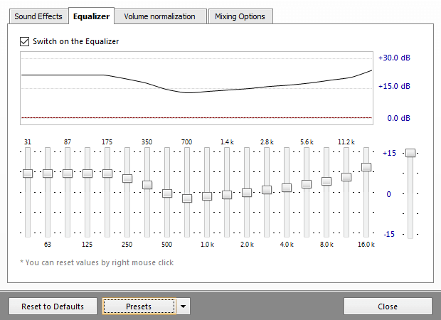 EQ settinngs