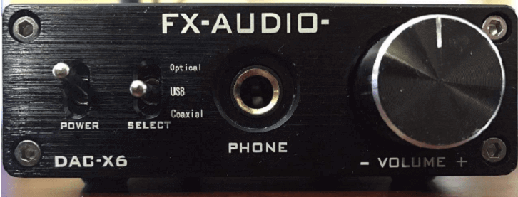 Front panel of the FX Audio DAC-X6