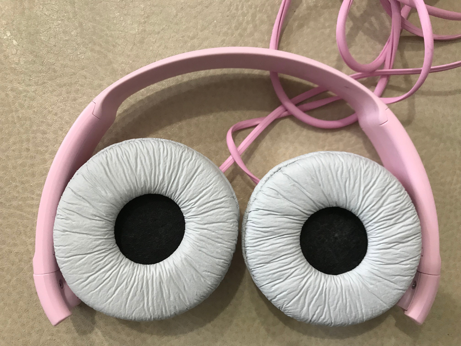 Pink eye like headphones