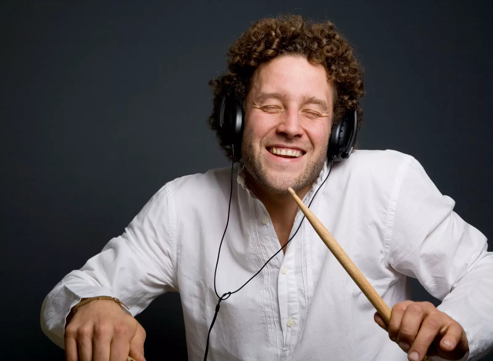 drummer with headphones