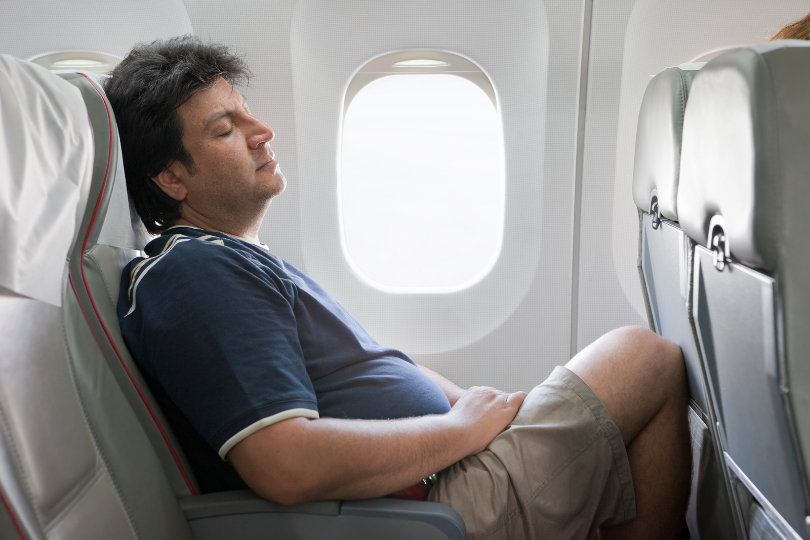 Adult man resting in his seat