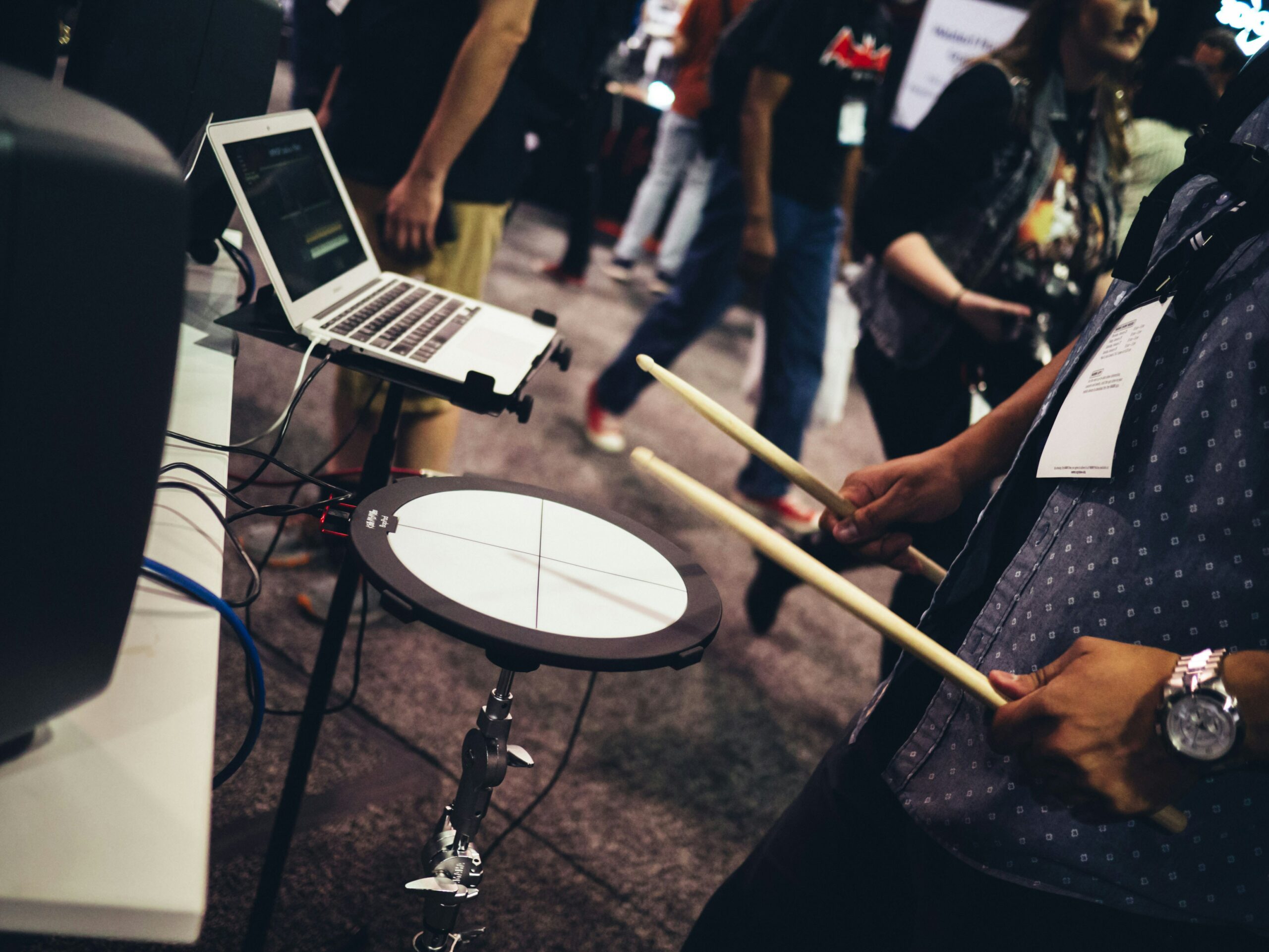 man playing electronic drum